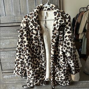 Z Supply Faux Fur Leopard Print Women's Jacket